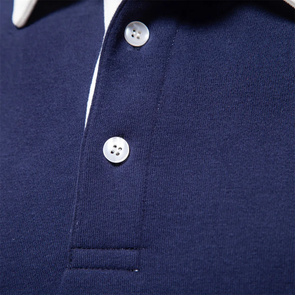 Herren Polo-Sweatshirt mit Retro-Kragen für Freizeitaktivitäten