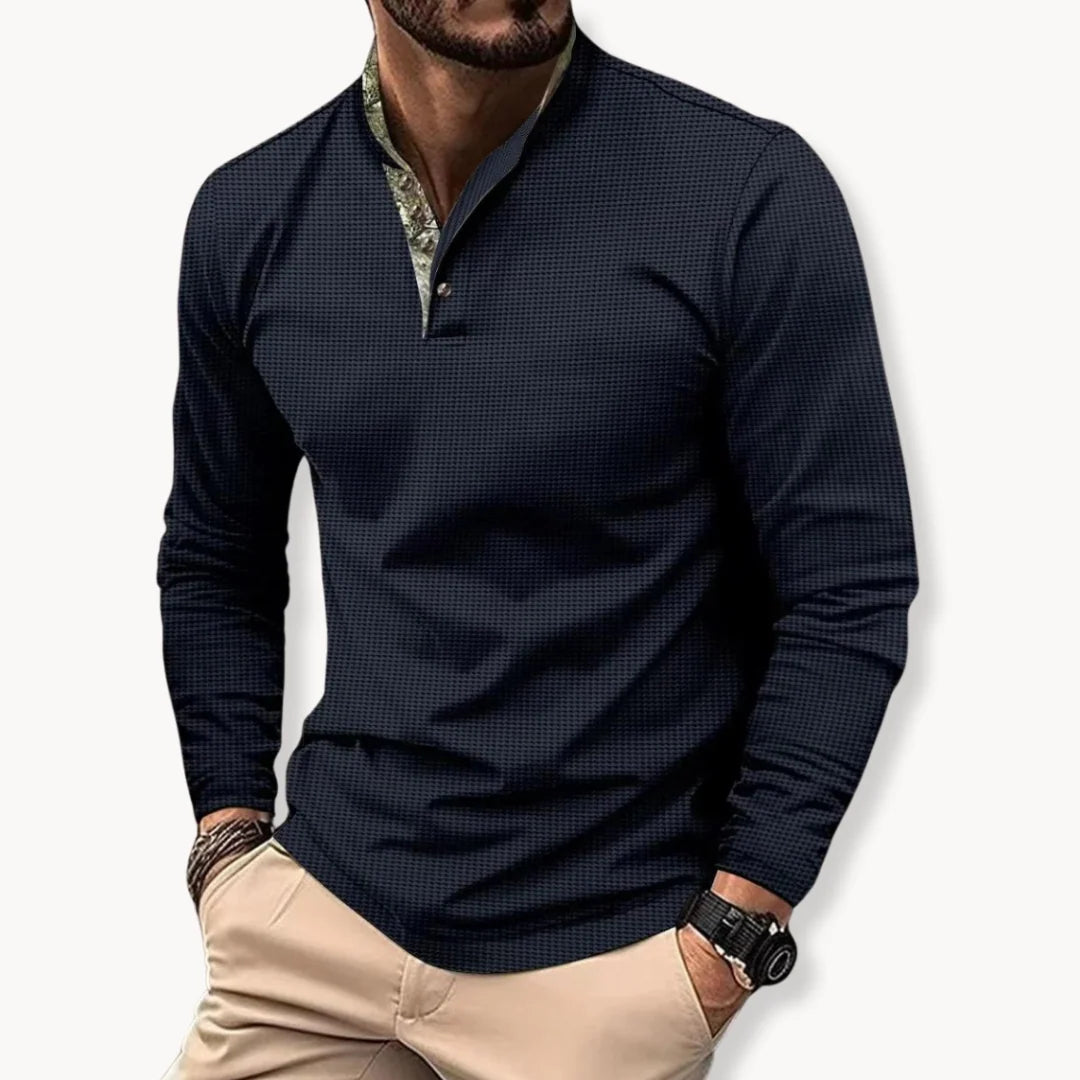 Herren Polohemd mit Kontrastdetails für Elegante Anlässe