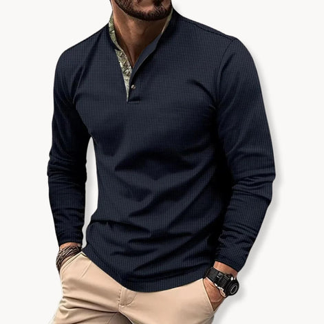 Herren Polohemd mit Kontrastdetails für Elegante Anlässe