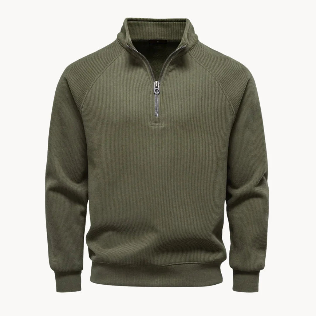 Herren Pullover mit Viertelreißverschluss und Modernem Design