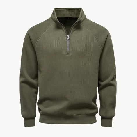 Herren Pullover mit Viertelreißverschluss und Modernem Design