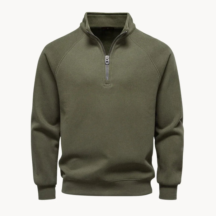 Herren Pullover mit Viertelreißverschluss und Modernem Design