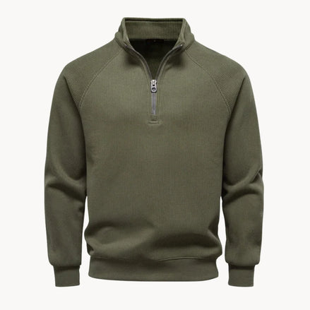 Herren Pullover mit Viertelreißverschluss und Modernem Design