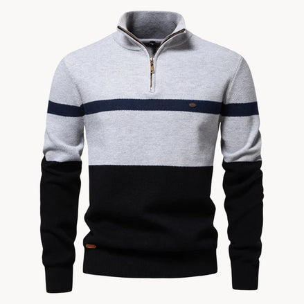 Herren Pullover mit Viertelreißverschluss und Modernem Design