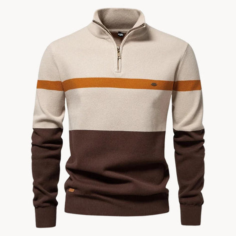 Herren Pullover mit Viertelreißverschluss und Modernem Design