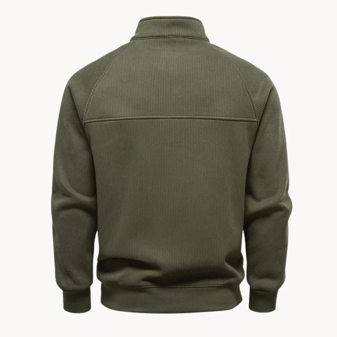 Herren Pullover mit Viertelreißverschluss und Modernem Design