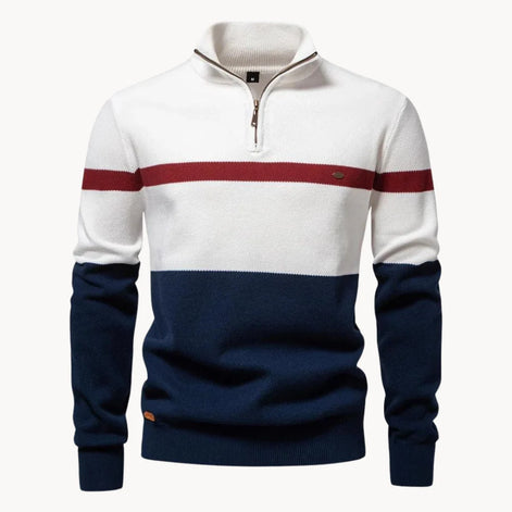 Herren Pullover mit Viertelreißverschluss und Modernem Design