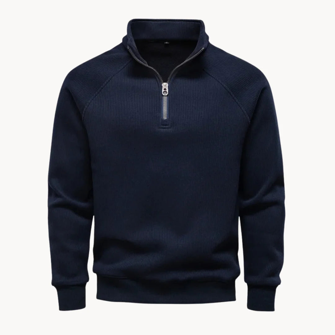 Herren Pullover mit Viertelreißverschluss und Modernem Design