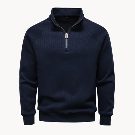 Herren Pullover mit Viertelreißverschluss und Modernem Design