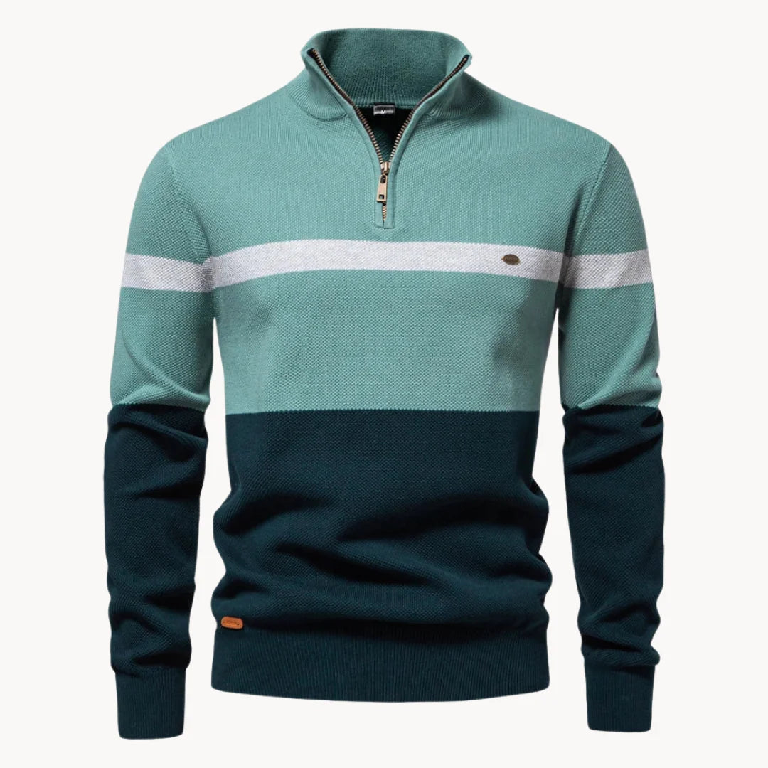 Herren Pullover mit Viertelreißverschluss und Modernem Design