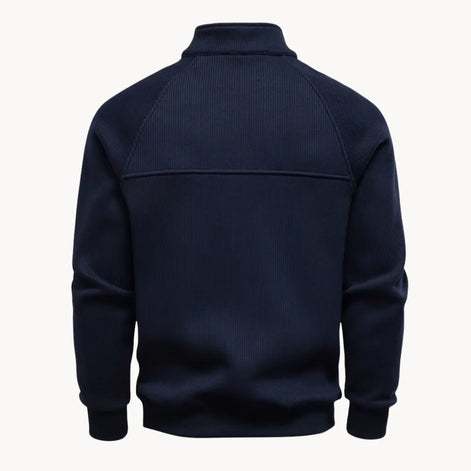 Herren Pullover mit Viertelreißverschluss und Modernem Design