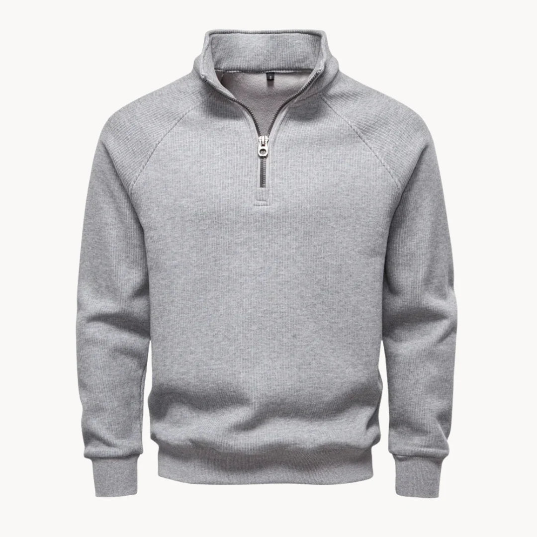 Herren Pullover mit Viertelreißverschluss und Modernem Design