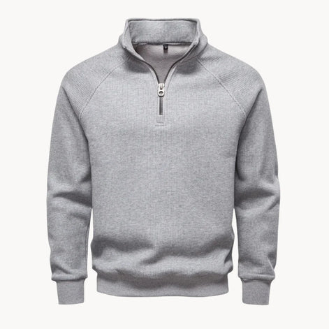 Herren Pullover mit Viertelreißverschluss und Modernem Design