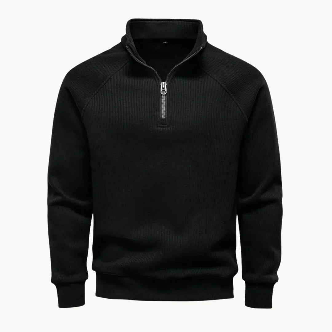 Herren Pullover mit Viertelreißverschluss und Modernem Design