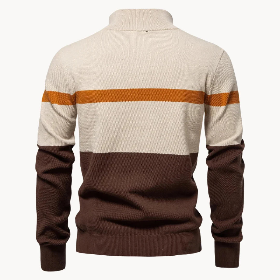 Herren Pullover mit Viertelreißverschluss und Modernem Design