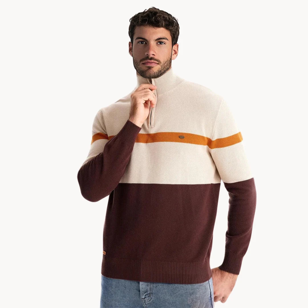 Herren Pullover mit Viertelreißverschluss und Modernem Design