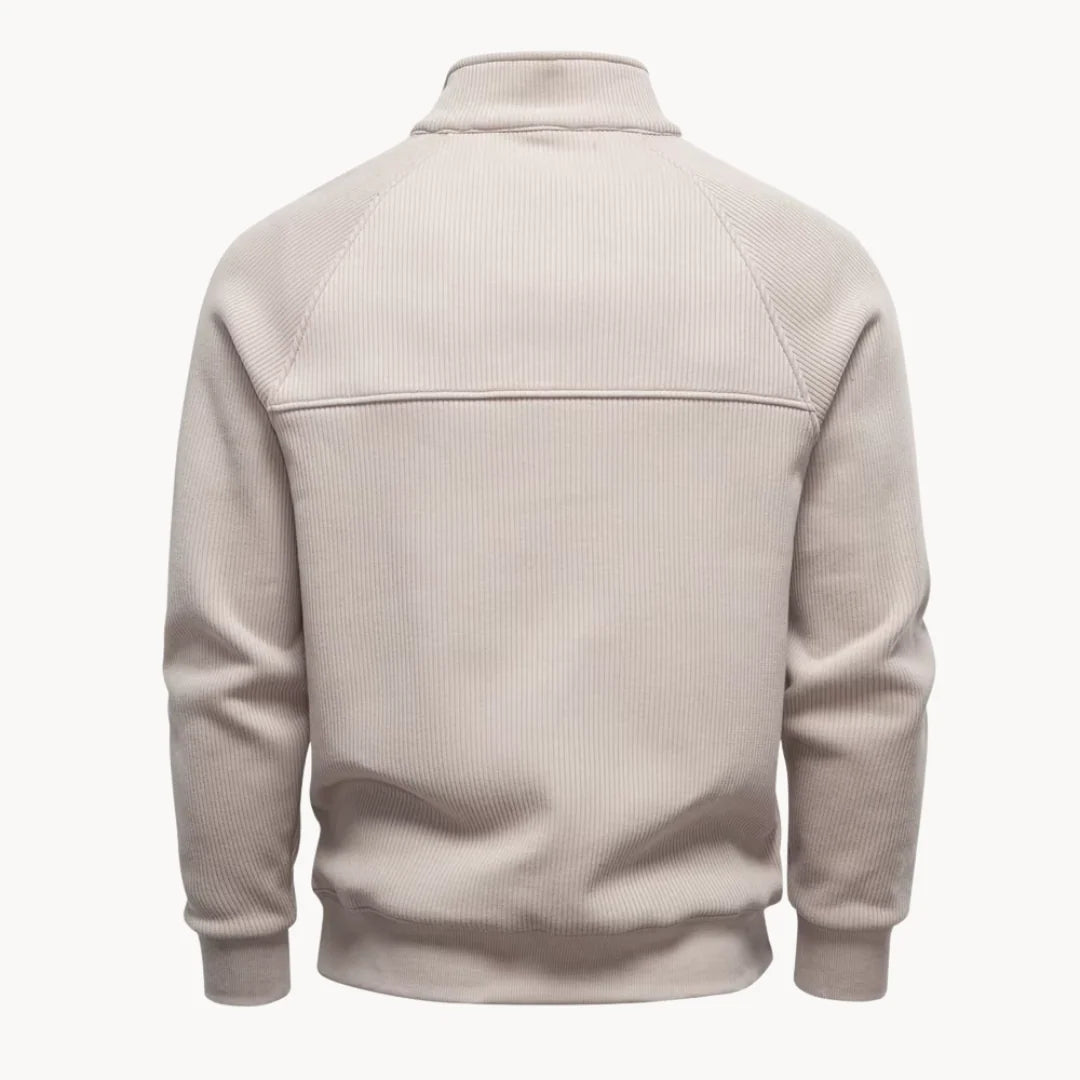 Herren Pullover mit Viertelreißverschluss und Modernem Design