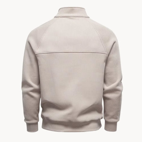 Herren Pullover mit Viertelreißverschluss und Modernem Design