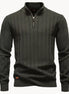 Herren Pullover mit Viertelreißverschluss und Rippstruktur