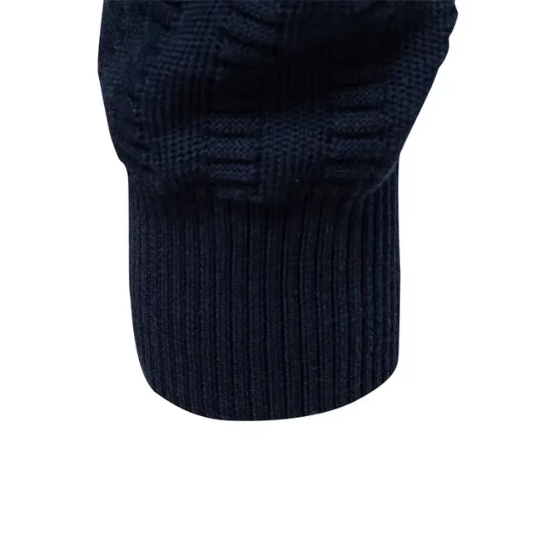 Herren Pullover mit Viertelreißverschluss und Rippstruktur