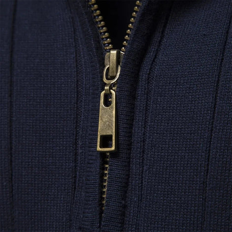 Herren Quarter-Zip Pullover mit Streifenmuster