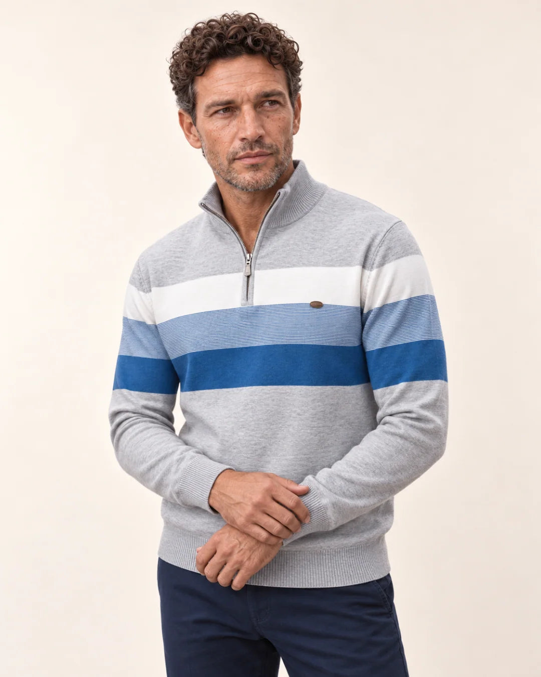 Herren Quarter-Zip Pullover mit schmaler Passform
