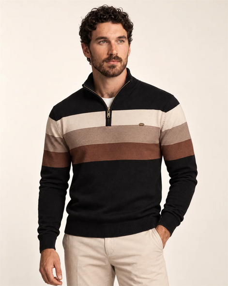 Herren Quarter-Zip Pullover mit schmaler Passform