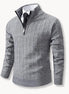 Herren Rippstrickpullover mit Viertelreißverschluss