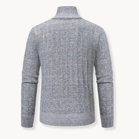 Herren Rippstrickpullover mit Viertelreißverschluss