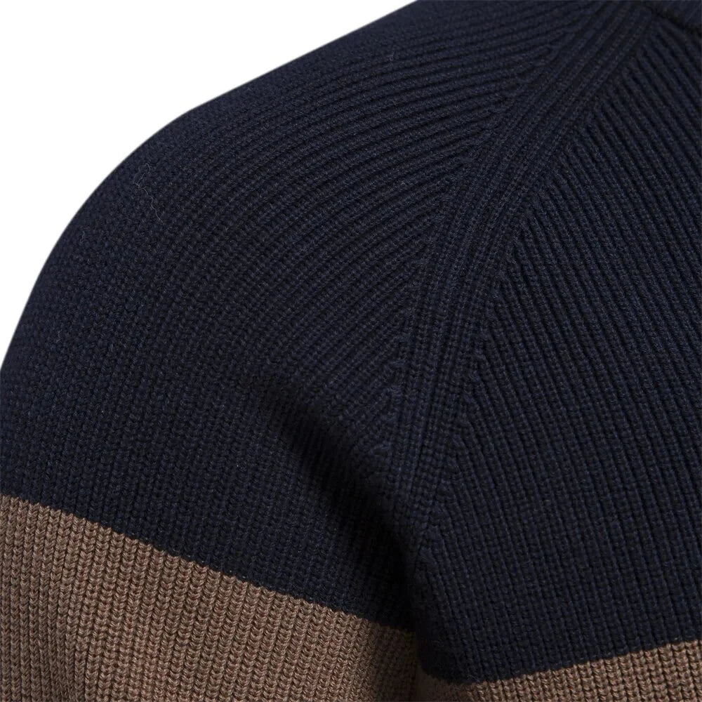 Herren Strickjacke mit Reißverschluss und Stehkragen