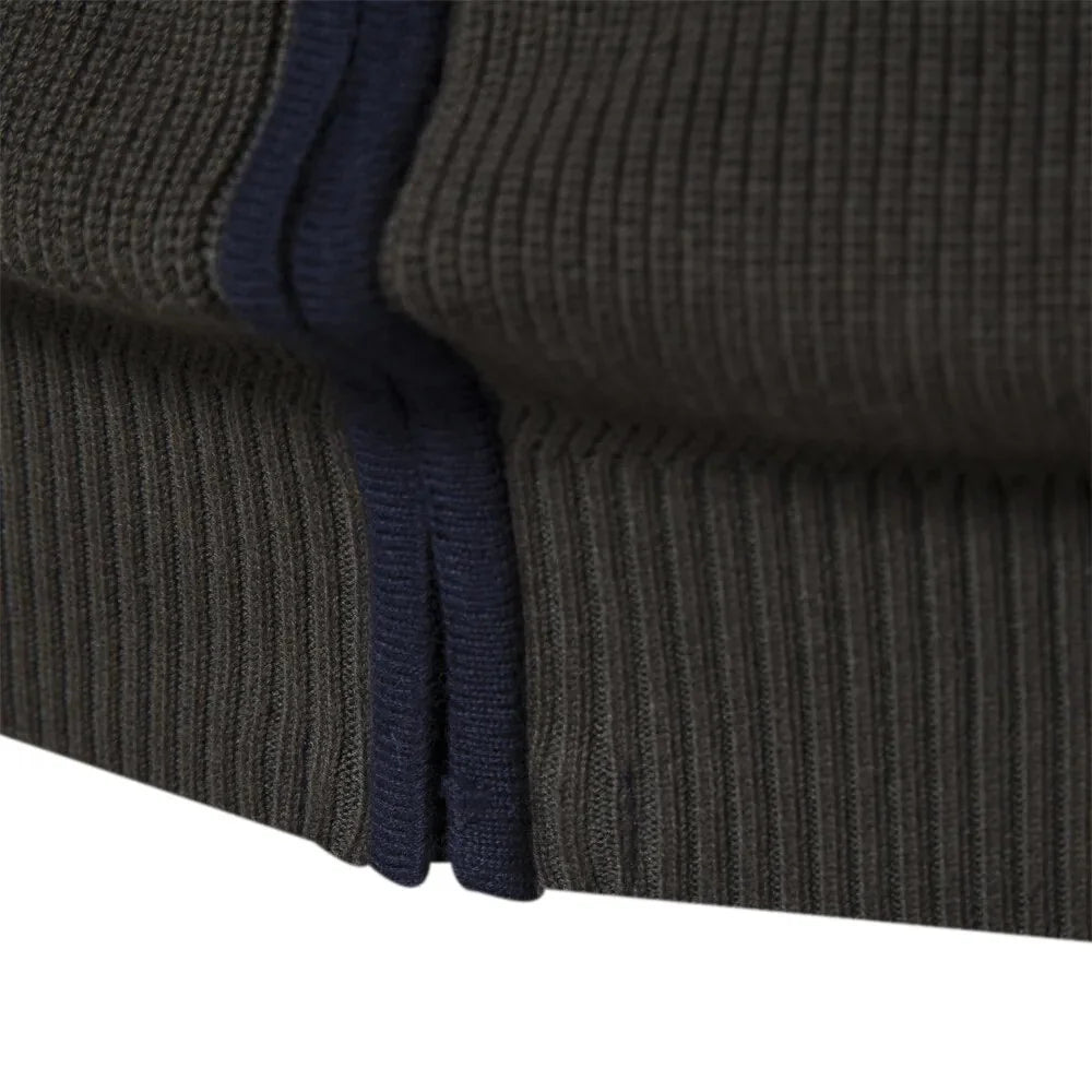 Herren Strickjacke mit Reißverschluss und Stehkragen
