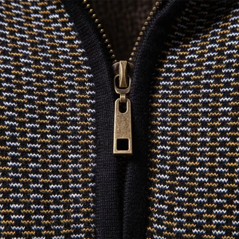 Herren Strukturpullover mit Viertelreißverschluss