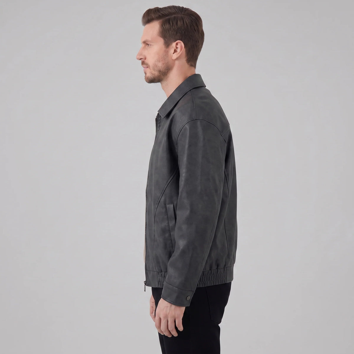 Herrenjacke mit lockerer Passform und Kragen
