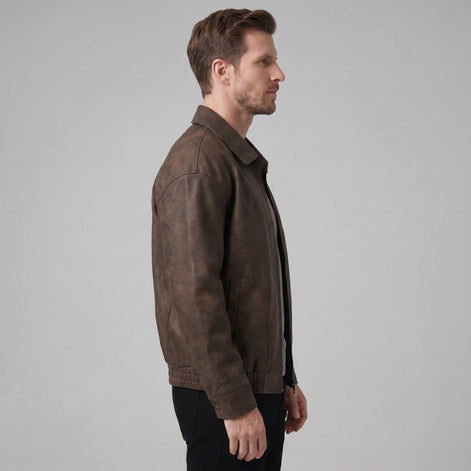 Herrenjacke mit lockerer Passform und Kragen