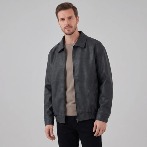 Herrenjacke mit lockerer Passform und Kragen
