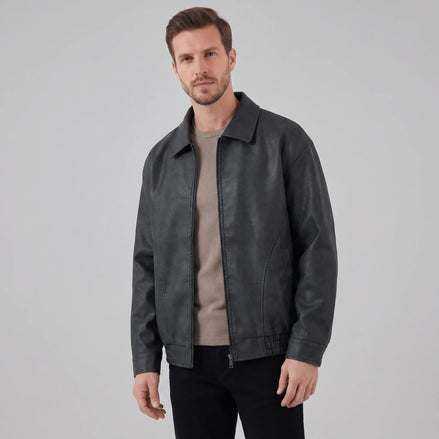 Herrenjacke mit lockerer Passform und Kragen