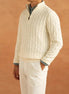 Herrenpullover mit Halbem Reißverschluss und Jacquard-Struktur