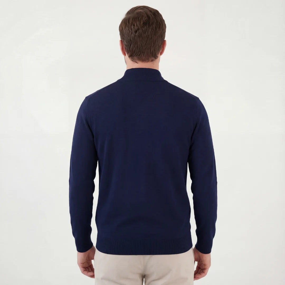 Herrenpullover mit halbem Reißverschluss