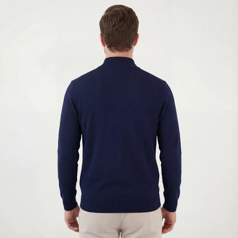 Herrenpullover mit halbem Reißverschluss