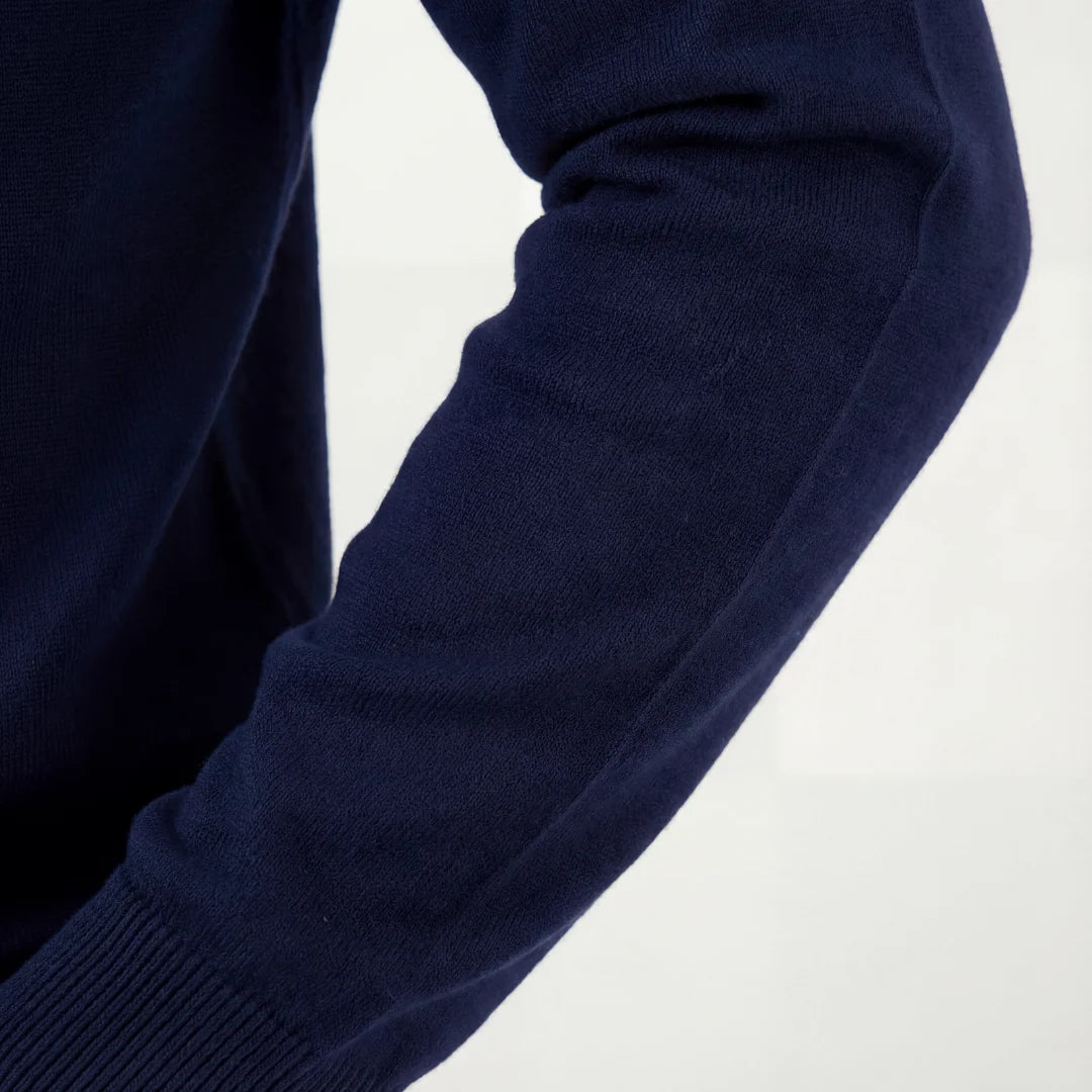 Herrenpullover mit halbem Reißverschluss