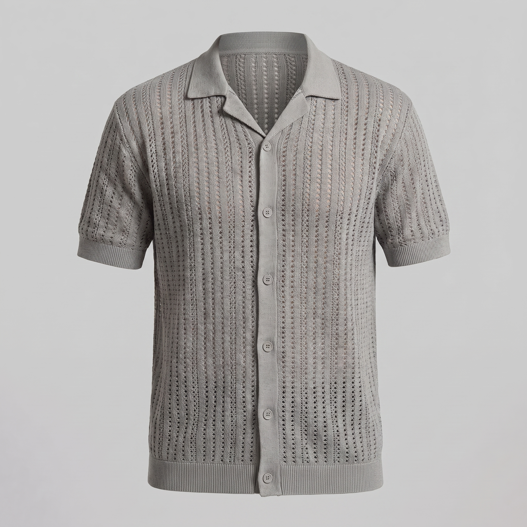 Herren Luftiges Strickshirt Lässiges Sommershirt