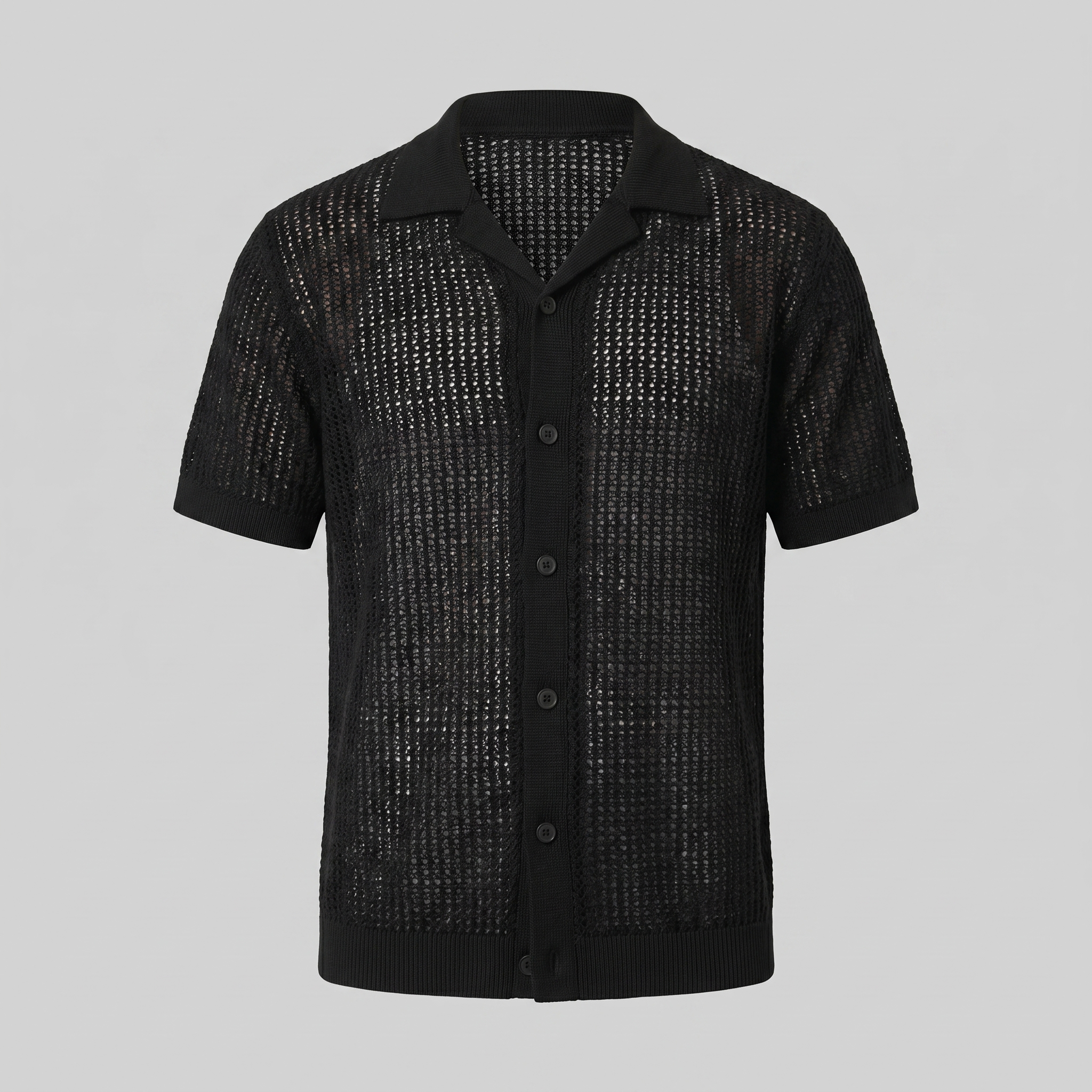 Herren Luftiges Strickshirt Lässiges Sommershirt