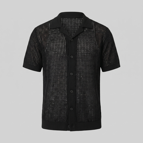 Herren Luftiges Strickshirt Lässiges Sommershirt