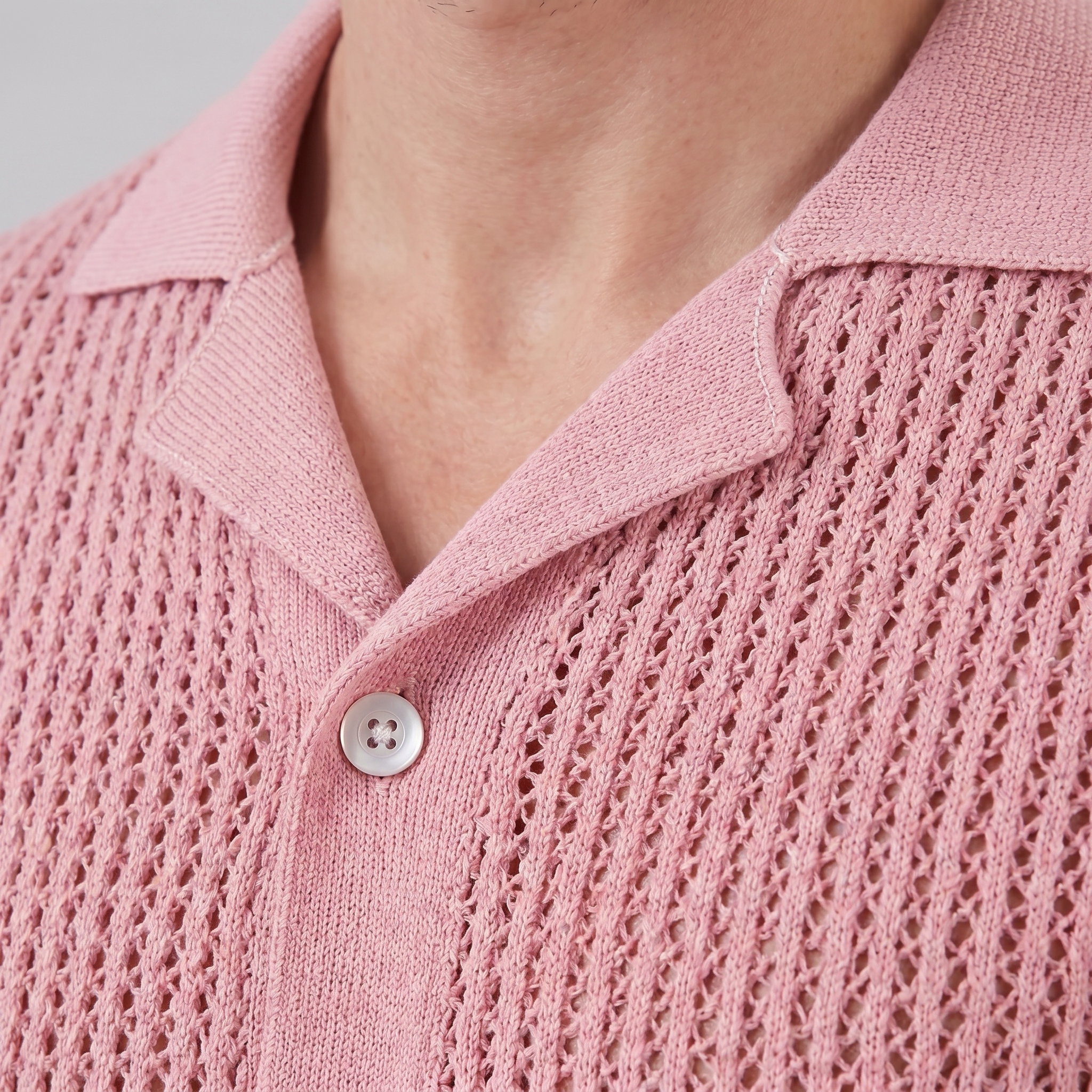 Herren Luftiges Strickshirt Lässiges Sommershirt