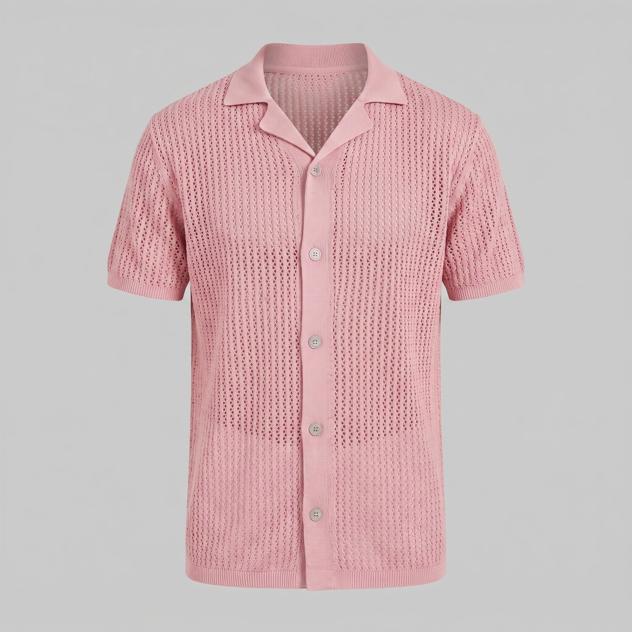Herren Luftiges Strickshirt Lässiges Sommershirt