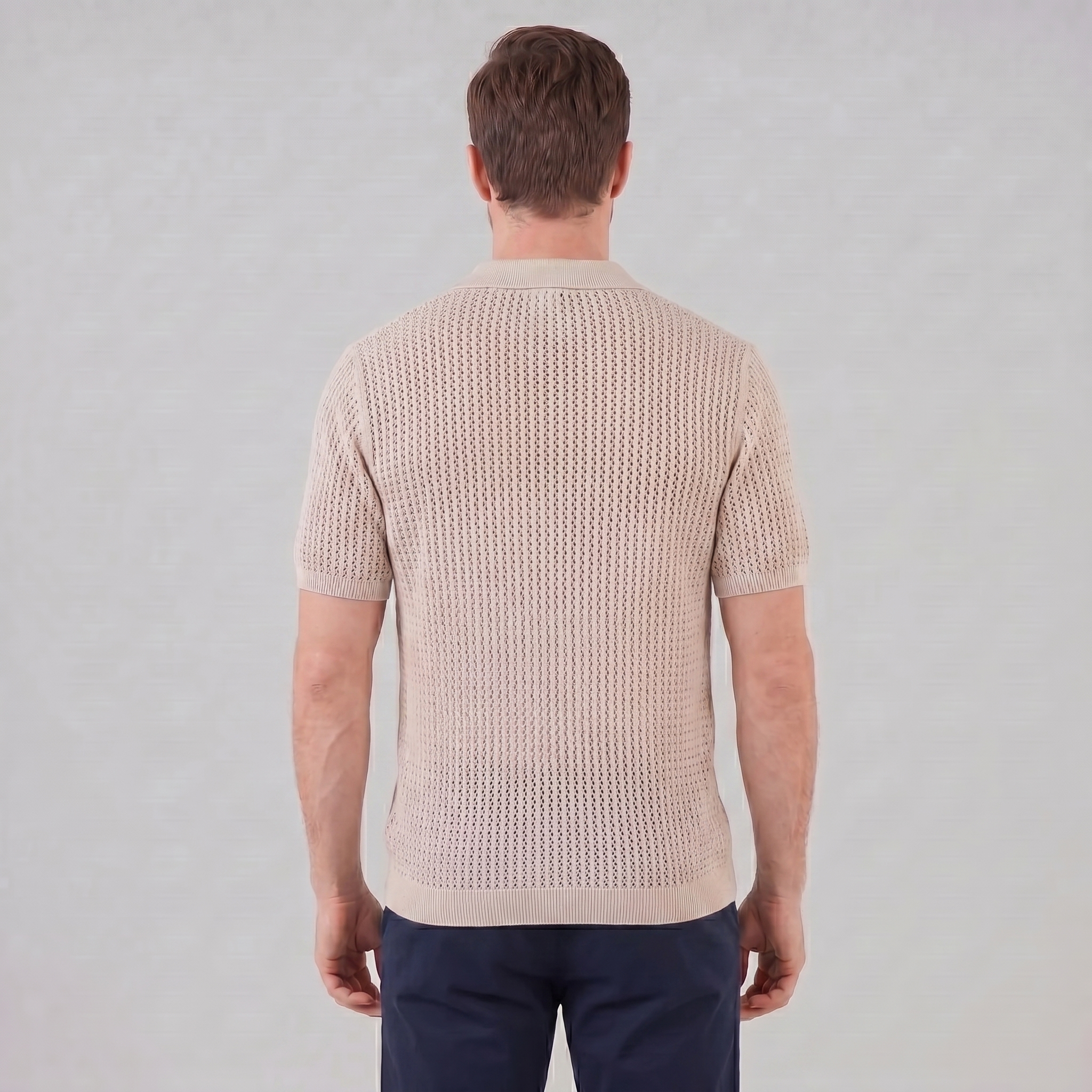 Herren Luftiges Strickshirt Lässiges Sommershirt