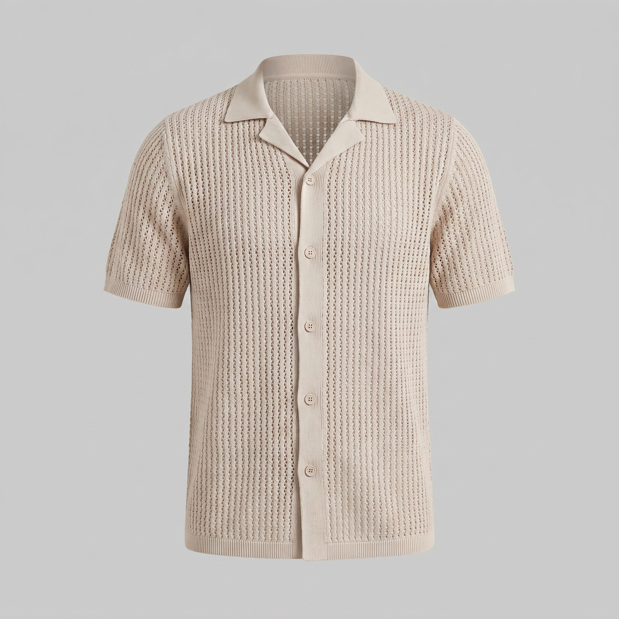 Herren Luftiges Strickshirt Lässiges Sommershirt