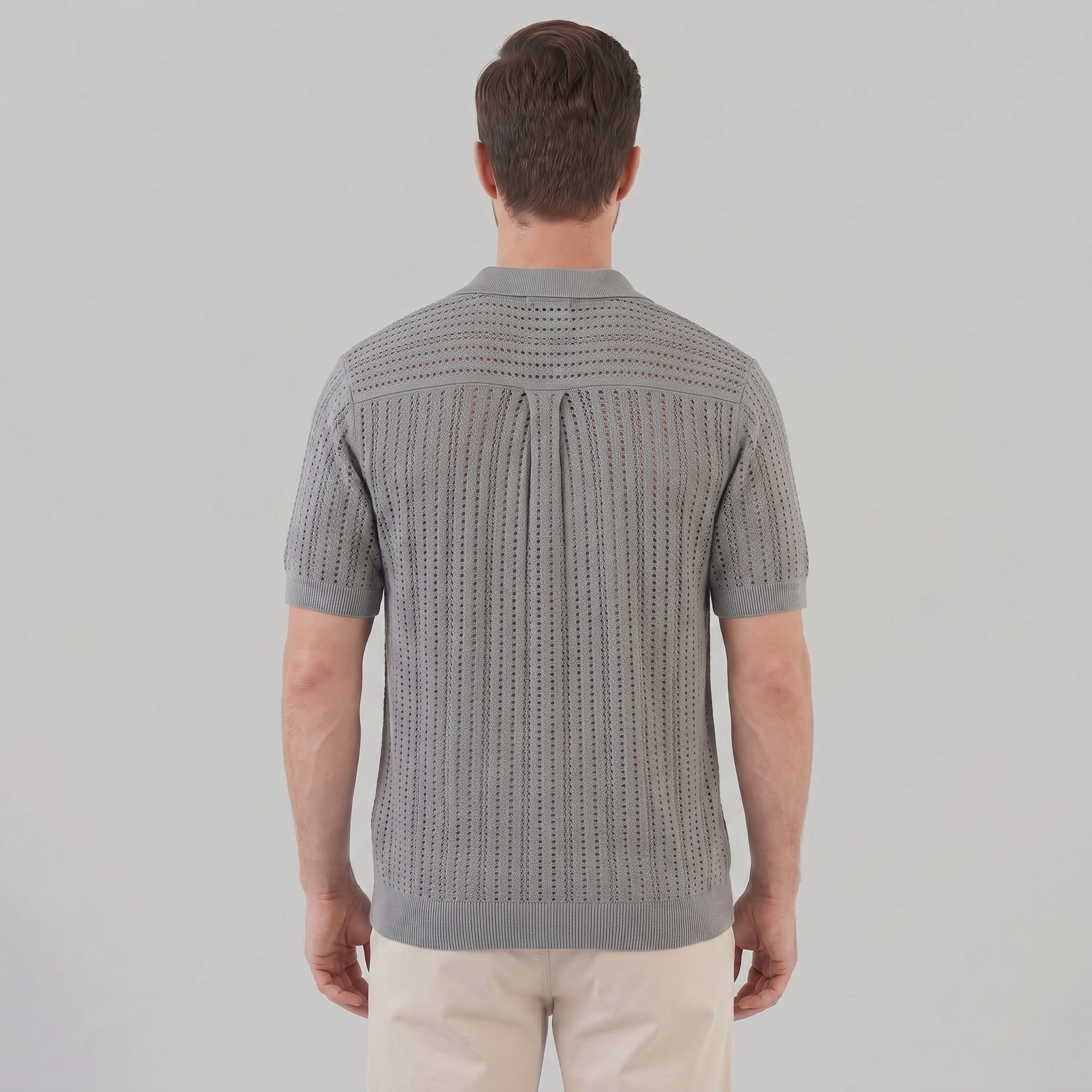 Herren Luftiges Strickshirt Lässiges Sommershirt