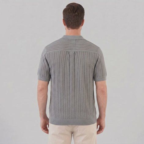 Herren Luftiges Strickshirt Lässiges Sommershirt