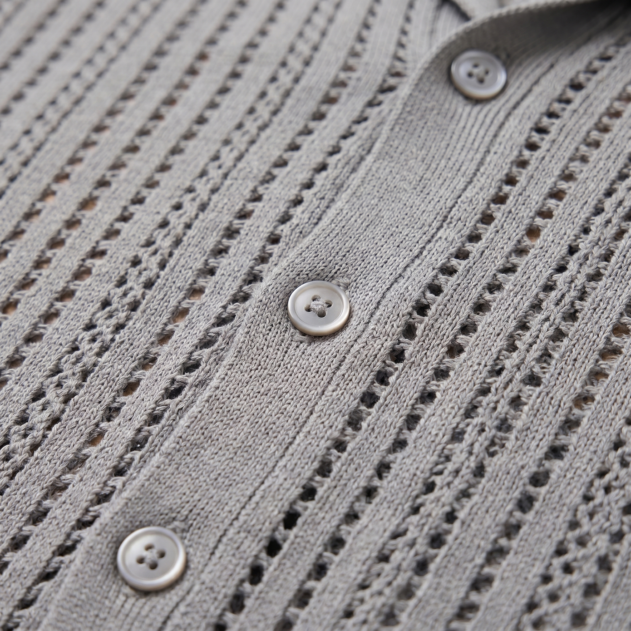 Herren Luftiges Strickshirt Lässiges Sommershirt
